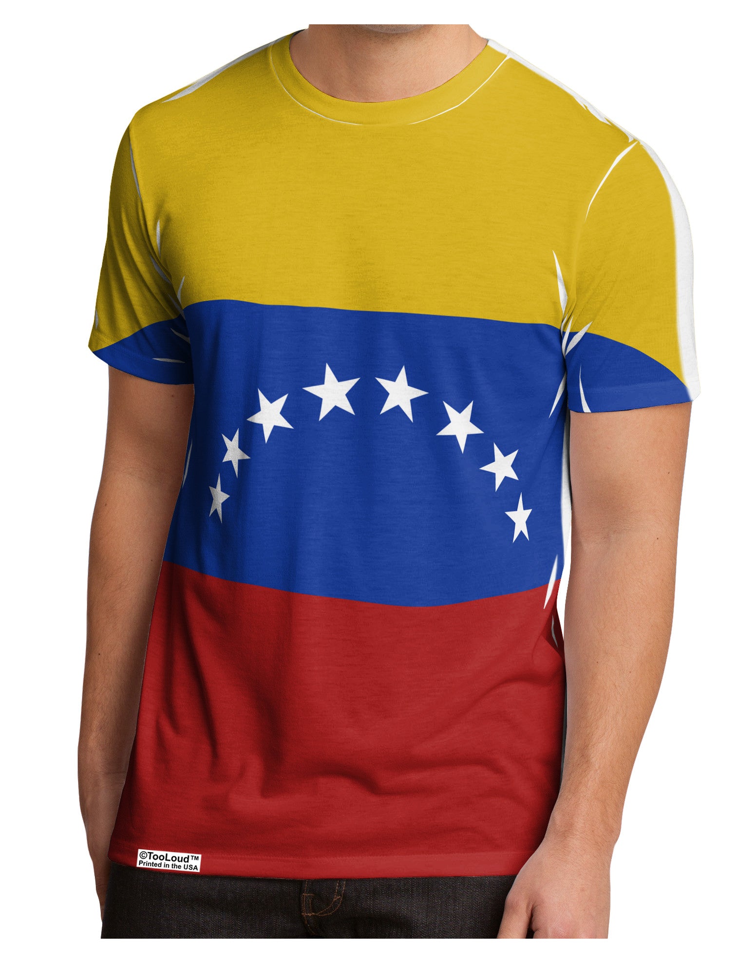 Venezuela Flag AOP Men's Sub Tee Single Side All Over Print-TooLoud-White-Small-Davson Sales