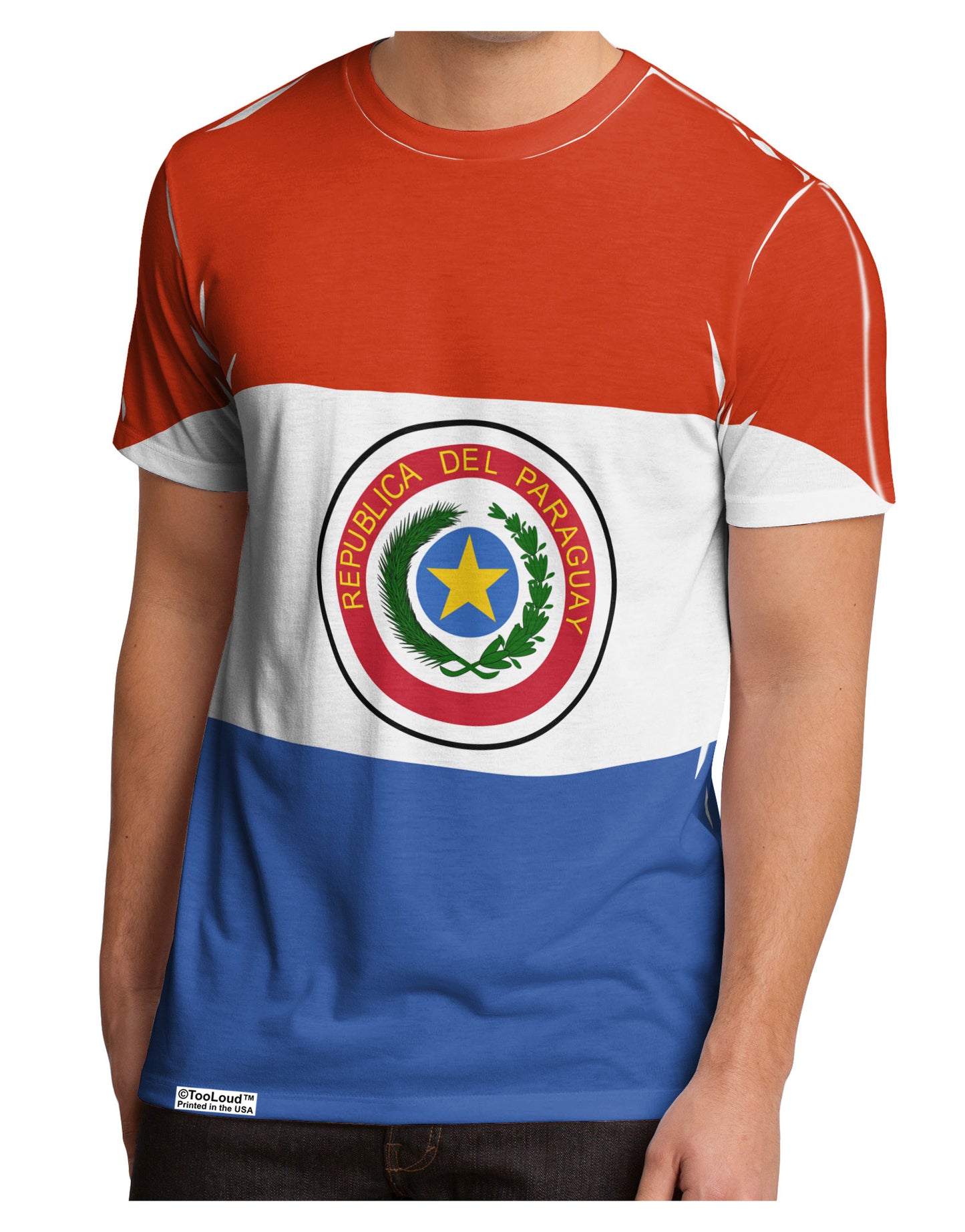 Paraguay Flag AOP Men's Sub Tee Dual Sided All Over Print-TooLoud-White-Small-Davson Sales
