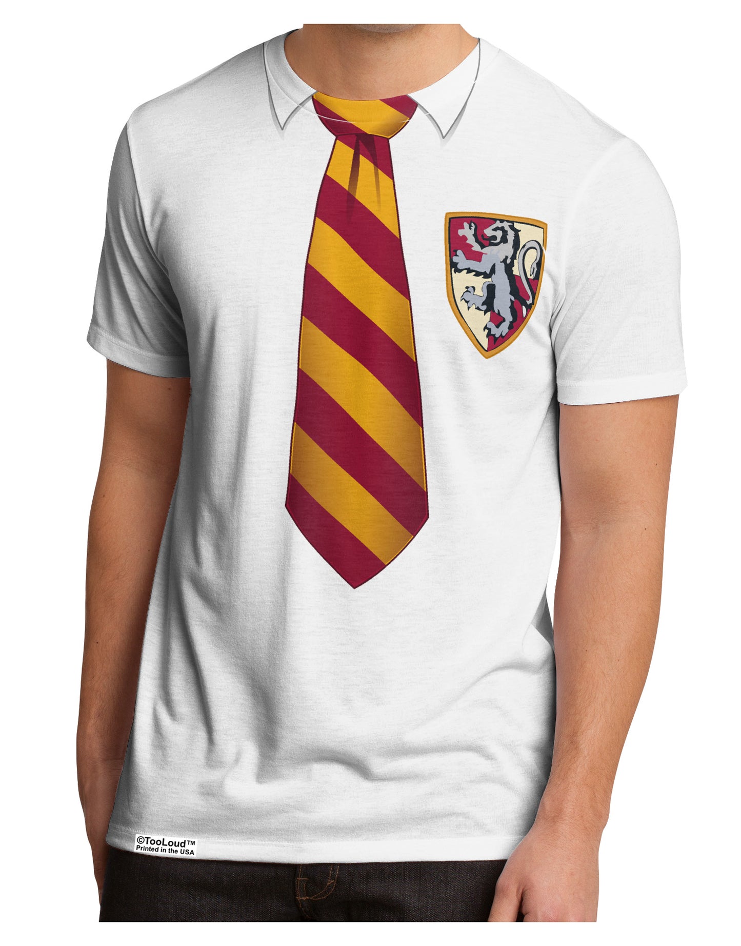 TooLoud Wizard Uniform Red and Yellow Men's Sub Tee Dual Sided All Over Print-TooLoud-White-Small-Davson Sales