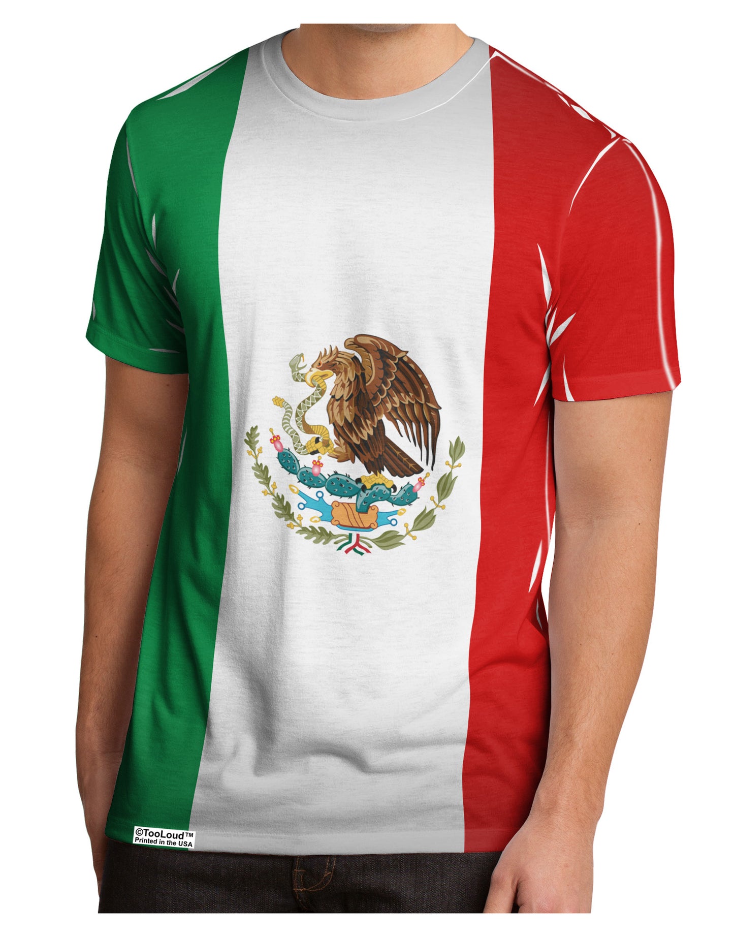 Mexico Flag AOP Men's Sub Tee Dual Sided All Over Print-TooLoud-White-Small-Davson Sales
