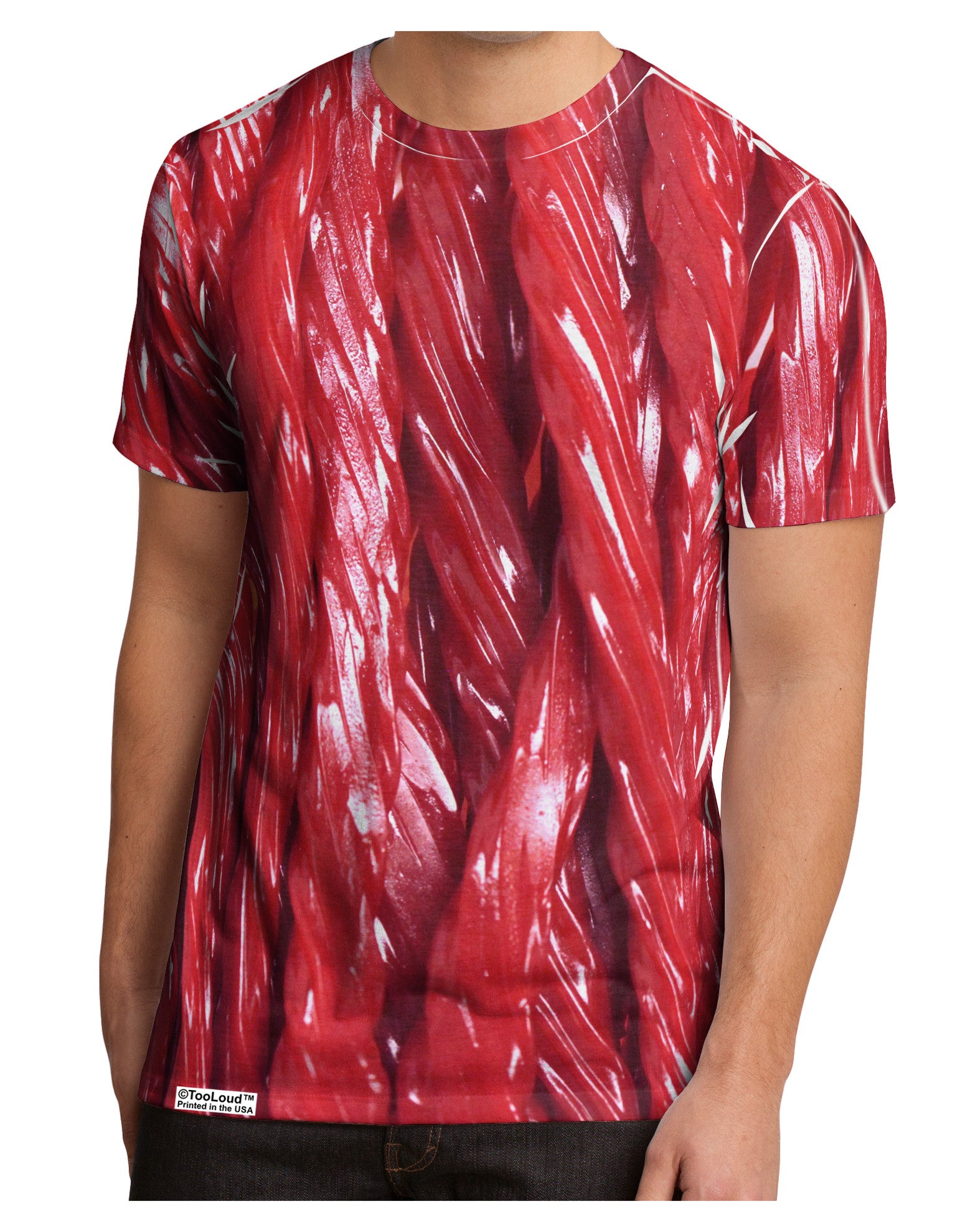 Red Rope Candy All Over Men's Sub Tee Dual Sided All Over Print-TooLoud-White-Small-Davson Sales