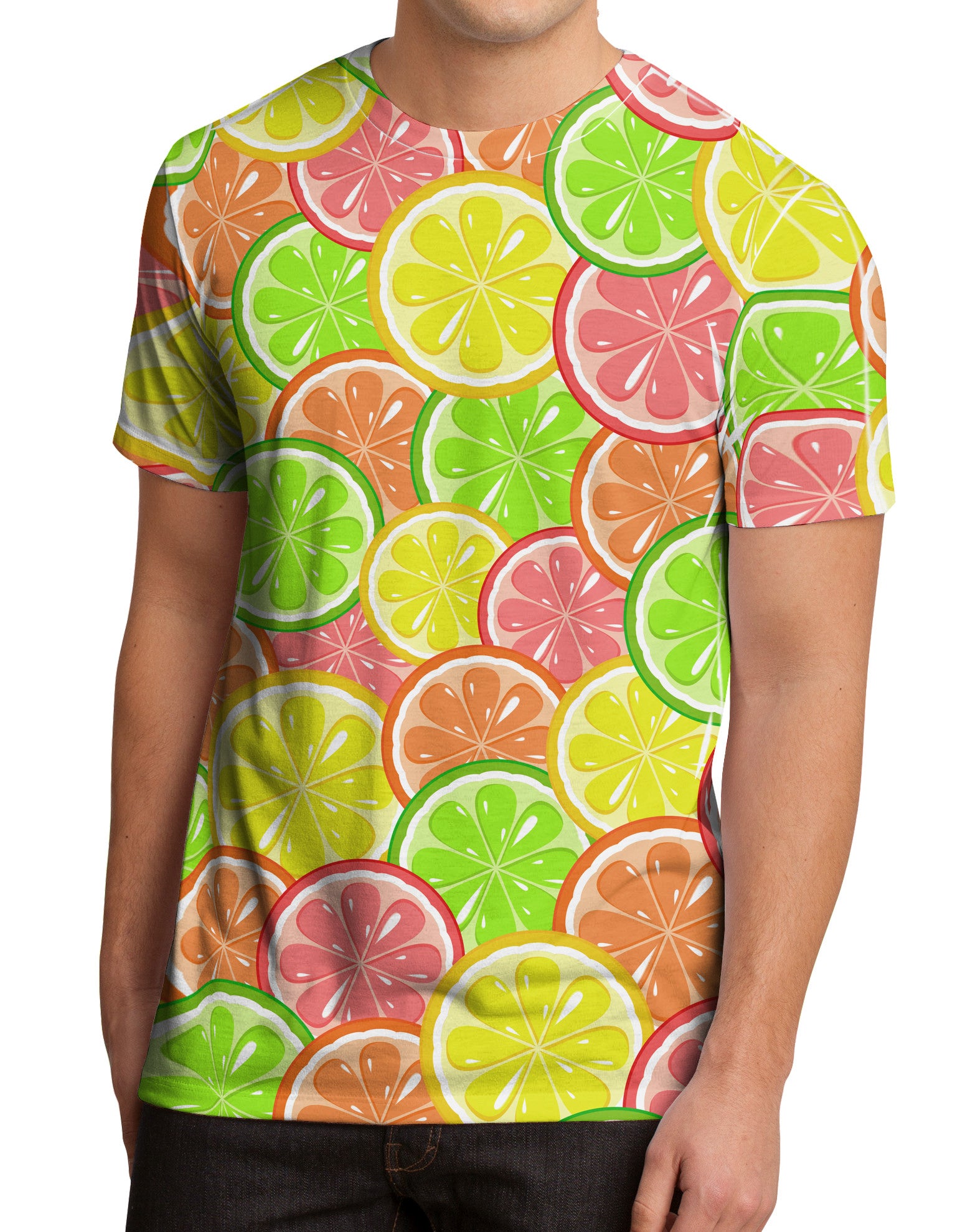 Colorful Citrus Fruits Men's Sub Tee Dual Sided All Over Print-TooLoud-White-Small-Davson Sales