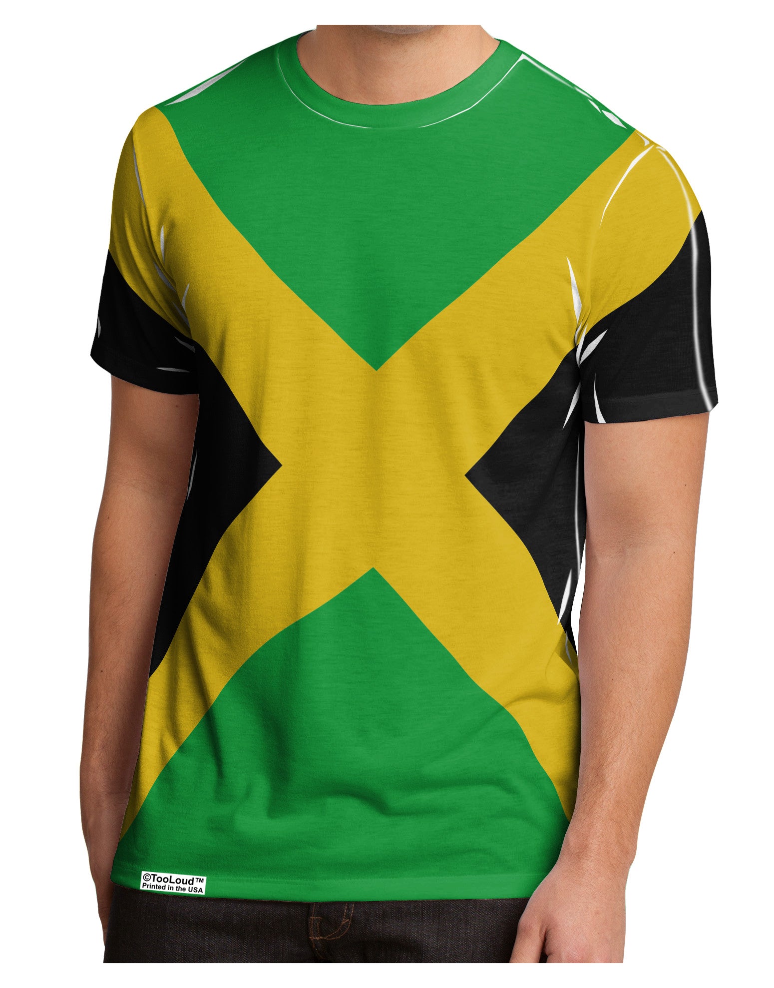Jamaica Flag AOP Men's Sub Tee Dual Sided All Over Print-TooLoud-White-Small-Davson Sales