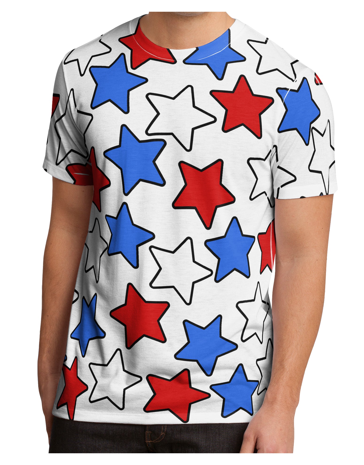 Red White And Blue Stars Men's Sub Tee Dual Sided by TooLoud-TooLoud-White-Small-Davson Sales