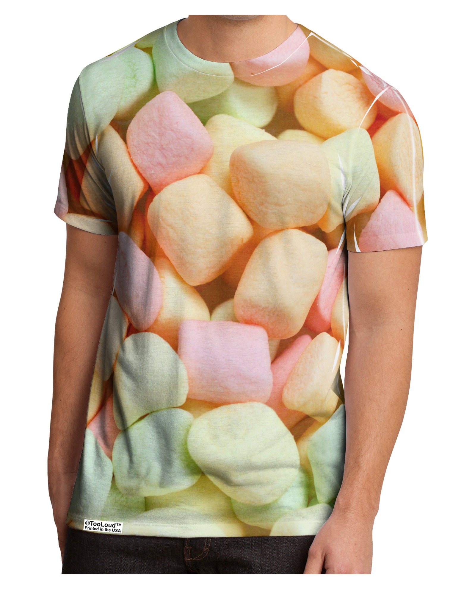 Marshmallows All Over Men's Sub Tee Dual Sided All Over Print-TooLoud-White-Small-Davson Sales