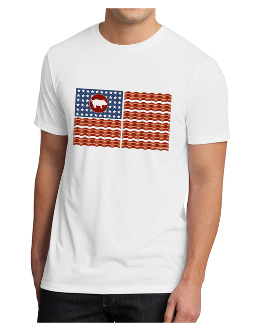 American Bacon Flag Men's Sublimate Tee-TooLoud-White-Small-Davson Sales