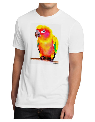 Sun Conure Parrot Watercolor Men's Sublimate Tee-TooLoud-White-Small-Davson Sales