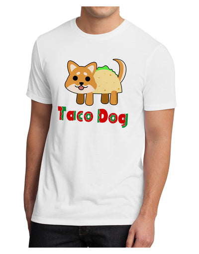 Cute Taco Dog Text Men's Sublimate Tee-TooLoud-White-Small-Davson Sales