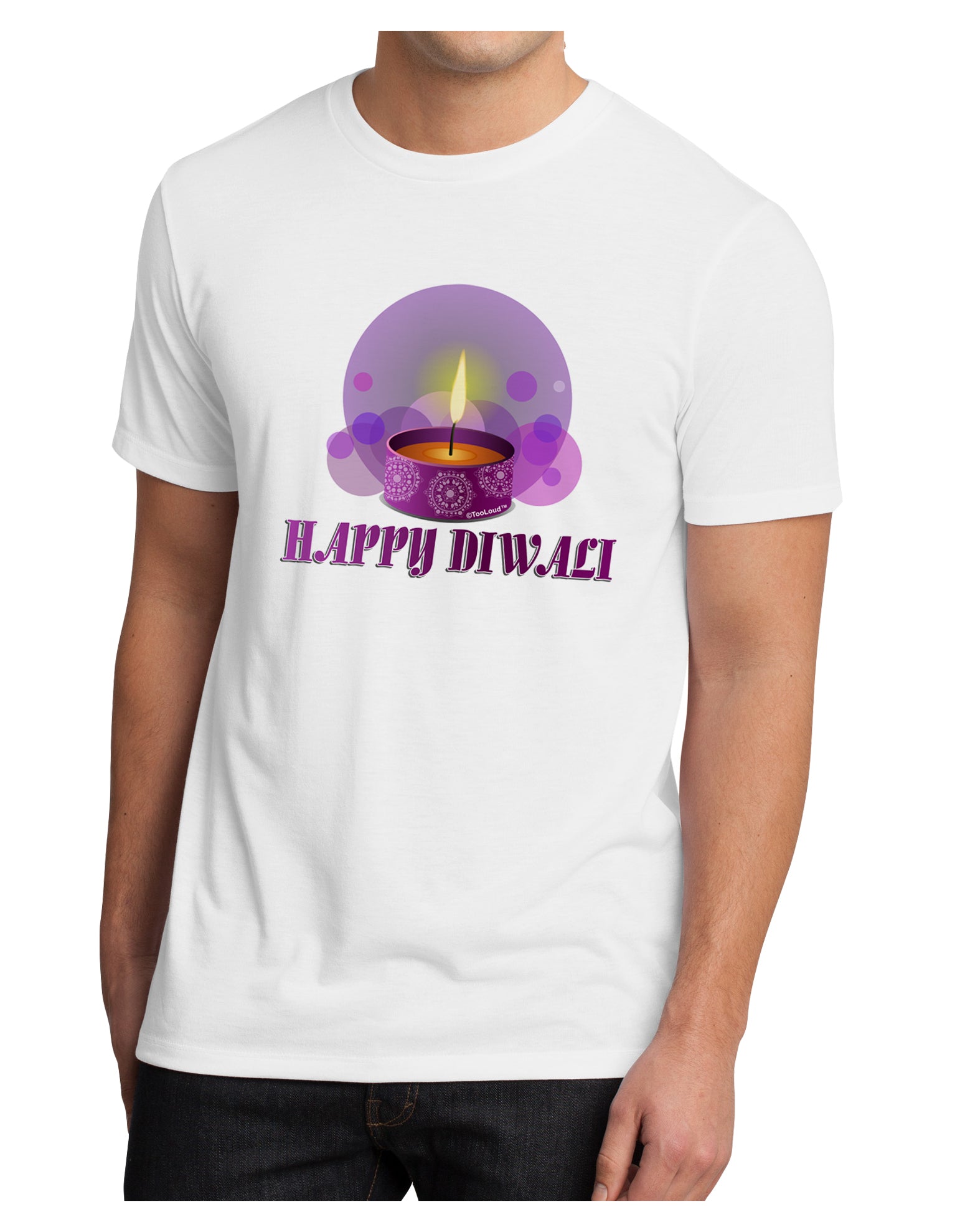Happy Diwali Purple Candle Men's Sublimate Tee by TooLoud-TooLoud-White-Small-Davson Sales