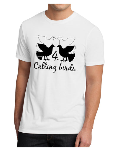 Four Calling Birds Text Men's Sublimate Tee-TooLoud-White-Small-Davson Sales