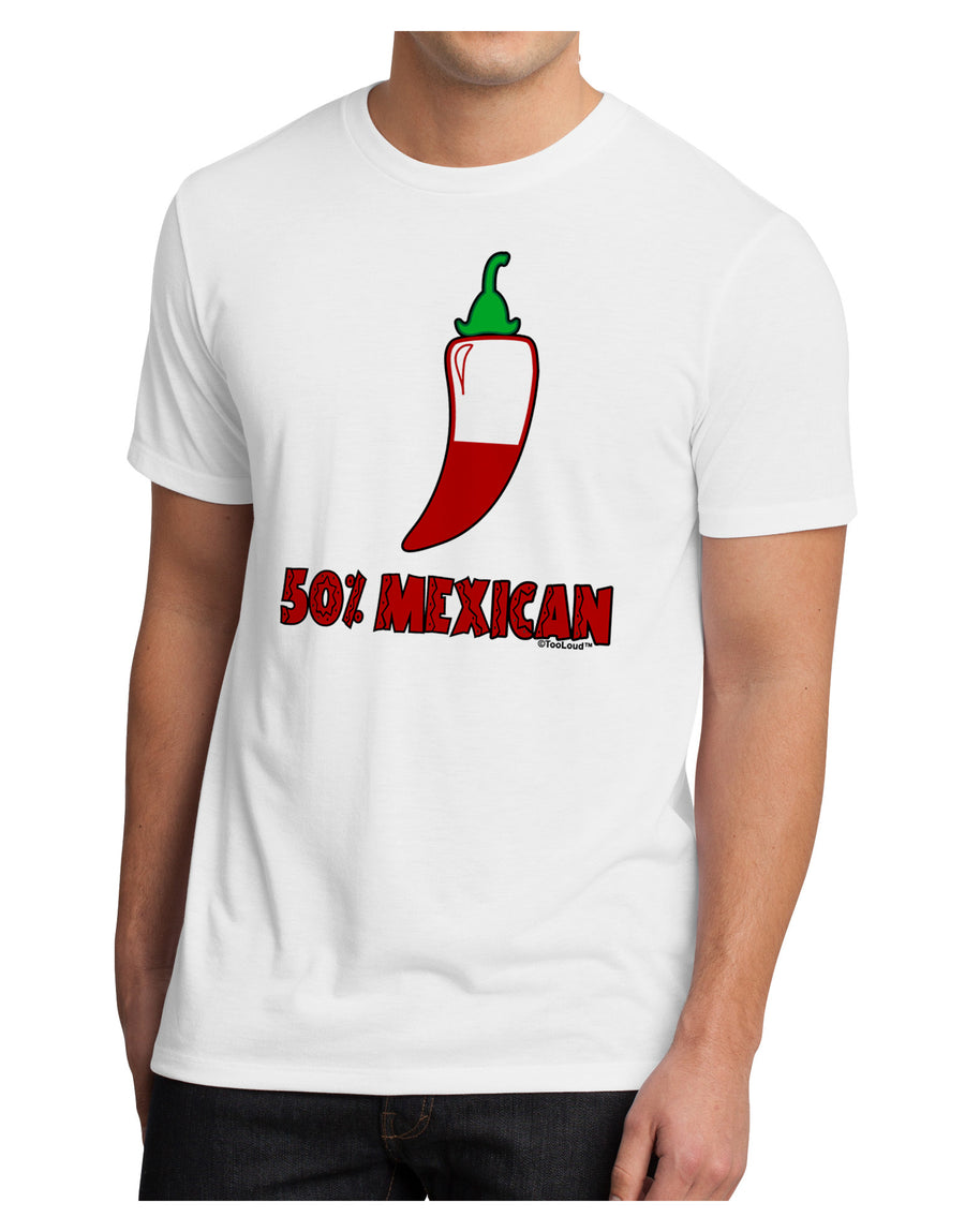 Fifty Percent Mexican Men's Sublimate Tee-TooLoud-White-Small-Davson Sales