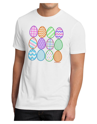 Cute Faux Applique Easter Eggs Men's Sublimate Tee-TooLoud-White-Small-Davson Sales