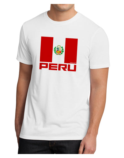 Peru Flag Men's Sublimate Tee-TooLoud-White-Small-Davson Sales