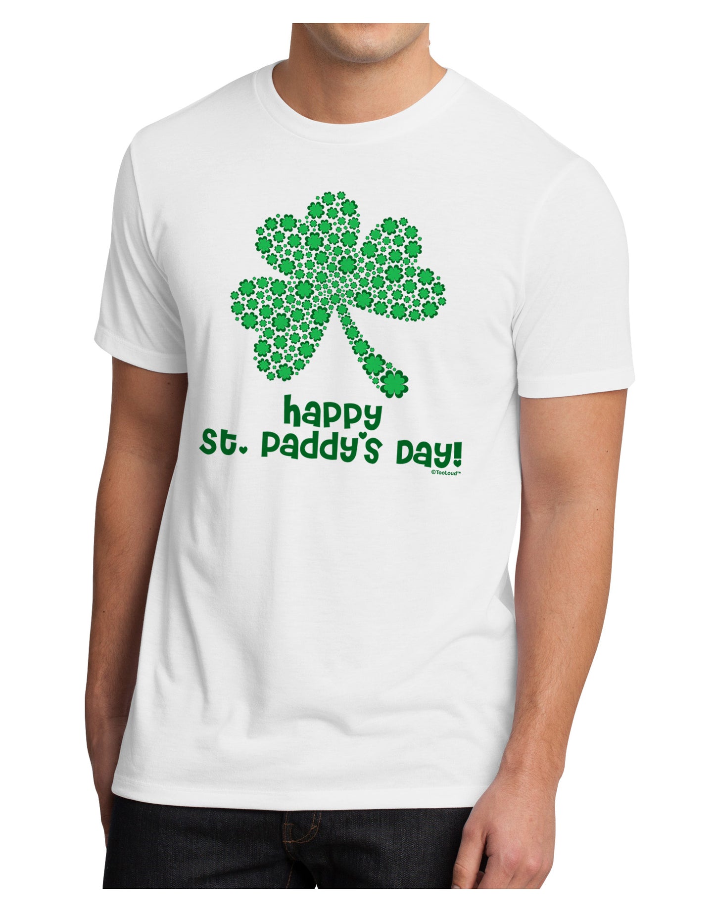 Happy St. Paddy's Day Shamrock Design Men's Sublimate Tee by TooLoud-TooLoud-White-Small-Davson Sales