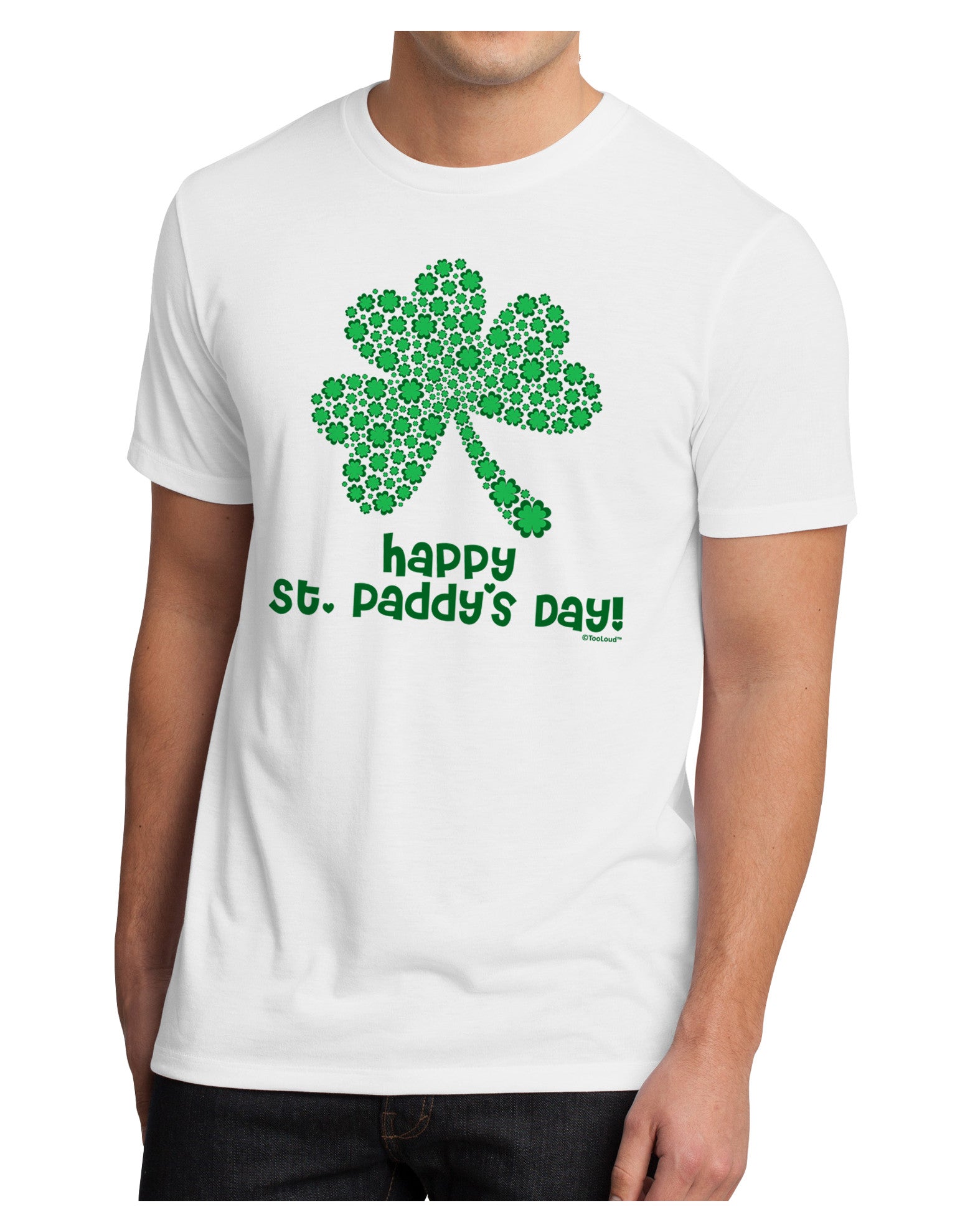 Happy St. Paddy's Day Shamrock Design Men's Sublimate Tee by TooLoud-TooLoud-White-Small-Davson Sales