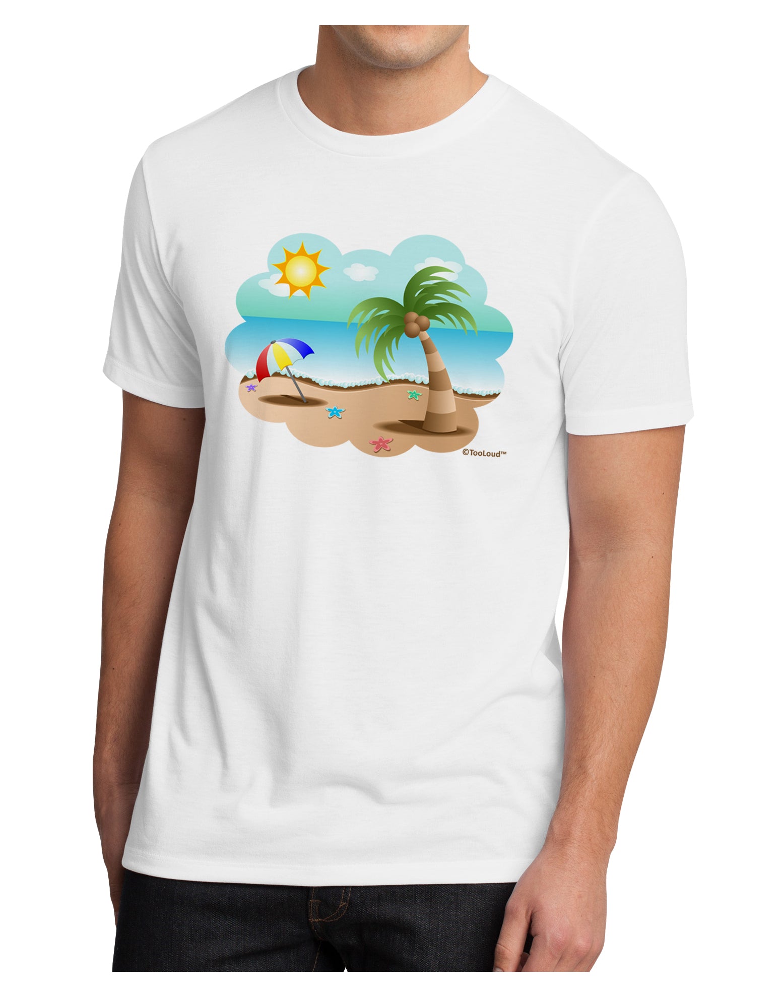 Fun Summer Beach Scene Men's Sublimate Tee by TooLoud-TooLoud-White-Small-Davson Sales