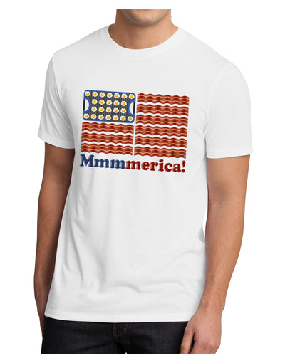 American Breakfast Flag - Bacon and Eggs - Mmmmerica Men's Sublimate Tee-TooLoud-White-Small-Davson Sales