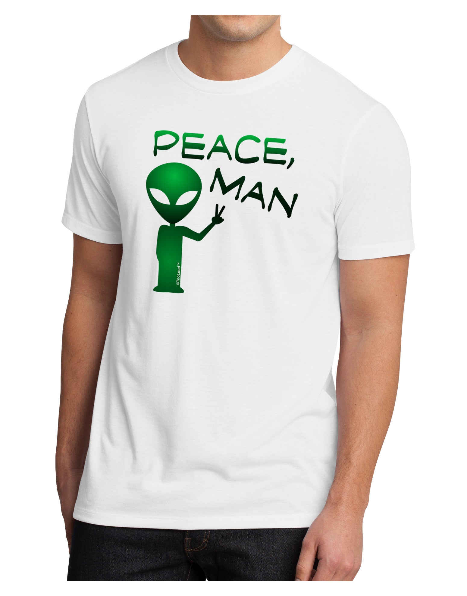 Peace Man Alien Men's Sublimate Tee-TooLoud-White-Small-Davson Sales