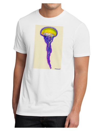 Jellyfish Outlined in Purple Watercolor Men's Sublimate Tee-TooLoud-White-Small-Davson Sales