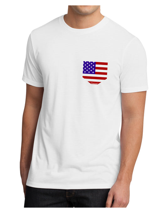American Flag Faux Pocket Design Men's Sublimate Tee by TooLoud-TooLoud-White-Small-Davson Sales