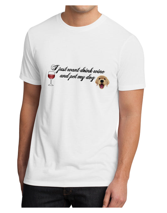 I Just Want To Drink Wine And Pet My Dog Men's Sublimate Tee by TooLoud-TooLoud-White-Small-Davson Sales