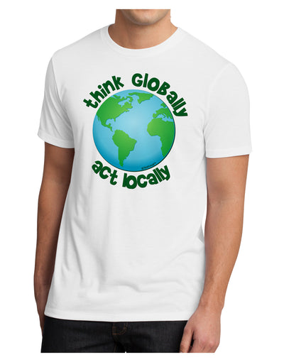 Think Globally Act Locally - Globe Men's Sublimate Tee-TooLoud-White-Small-Davson Sales