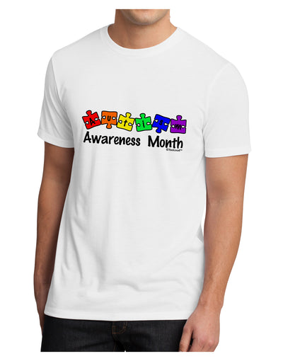 Autism Awareness Month - Colorful Puzzle Pieces Men's Sublimate Tee by TooLoud-TooLoud-White-Small-Davson Sales