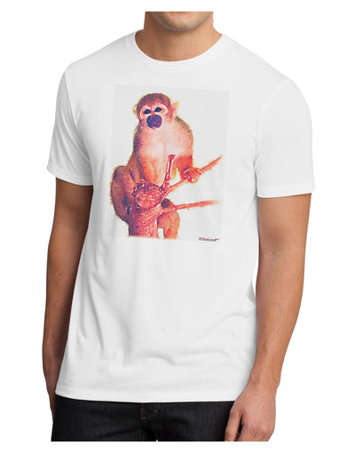 Monkey in Tree Watercolor Men's Sublimate Tee-TooLoud-White-Small-Davson Sales