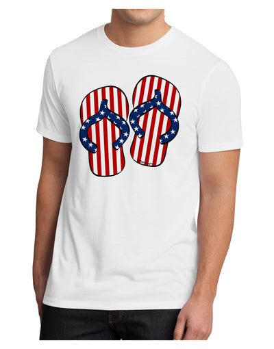 Stars and Stripes Flip Flops Men's Sublimate Tee-TooLoud-White-Small-Davson Sales