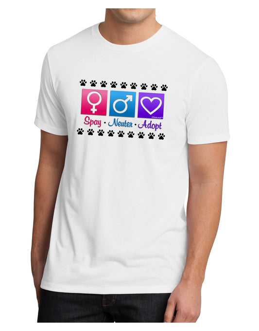 Spay Neuter Adopt Men's Sublimate Tee-TooLoud-White-Small-Davson Sales