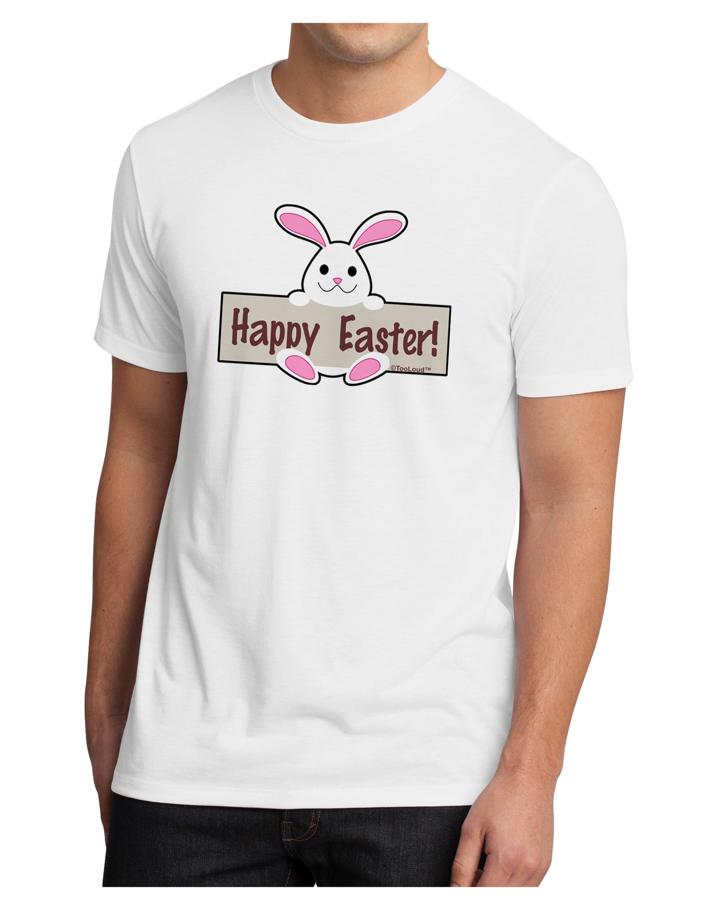 Cute Bunny - Happy Easter Men's Sublimate Tee by TooLoud-TooLoud-White-Small-Davson Sales