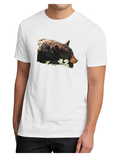 Laying Black Bear Cutout Men's Sublimate Tee-TooLoud-White-Small-Davson Sales