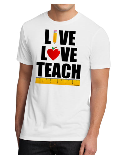 Live Love Teach Men's Sublimate Tee-TooLoud-White-Small-Davson Sales