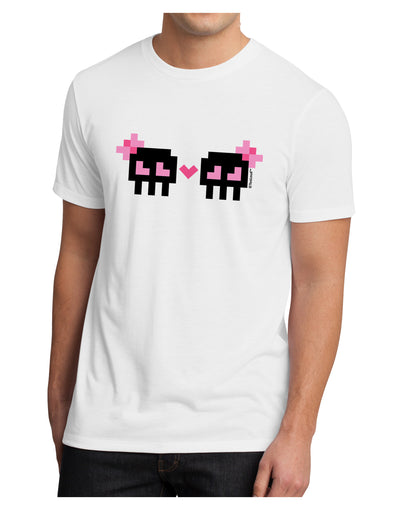 8-Bit Skull Love - Girl and Girl Men's Sublimate Tee-TooLoud-White-Small-Davson Sales