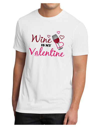 TooLoud Wine Is My Valentine Men's Sublimate Tee-TooLoud-White-Small-Davson Sales