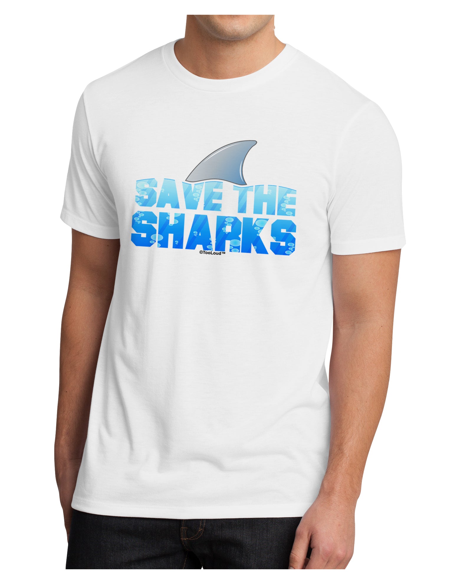 Save The Sharks - Fin Color Men's Sublimate Tee by TooLoud-TooLoud-White-Small-Davson Sales