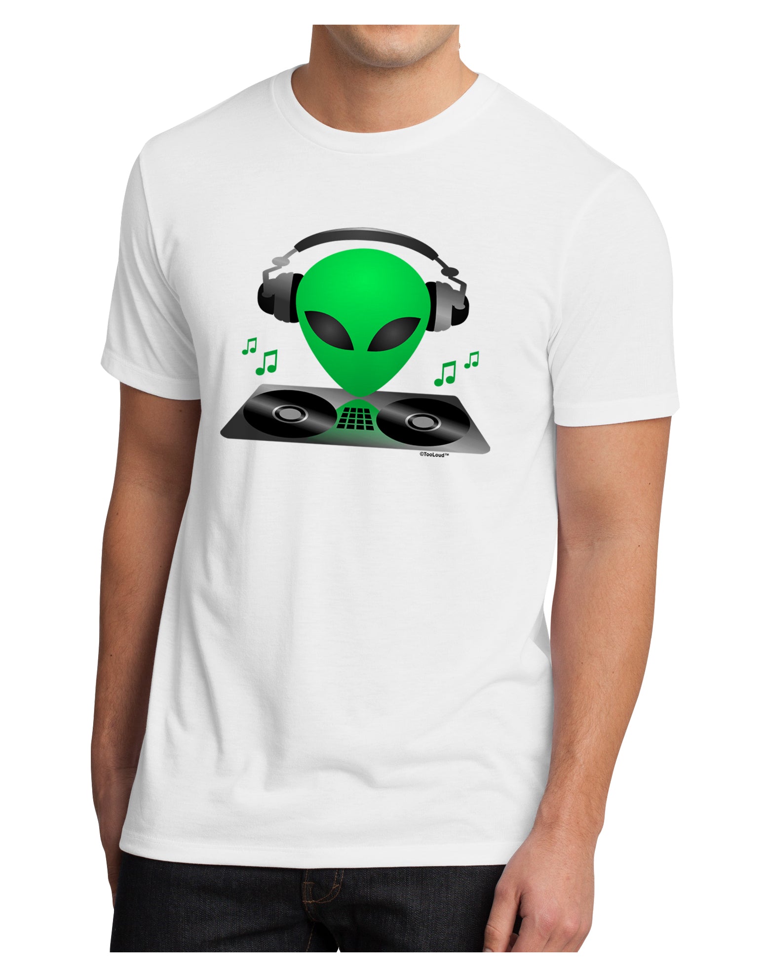 Alien DJ Men's Sublimate Tee-TooLoud-White-Small-Davson Sales