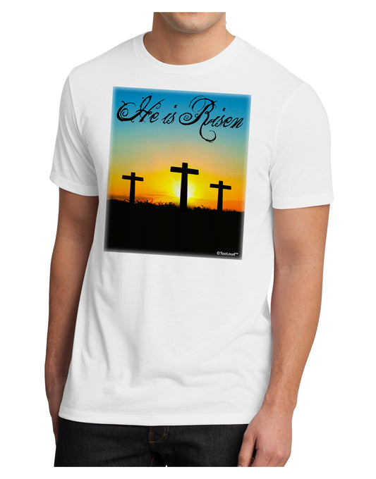 Three Crosses Sunrise - He Is Risen Men's Sublimate Tee by TooLoud-TooLoud-White-Small-Davson Sales