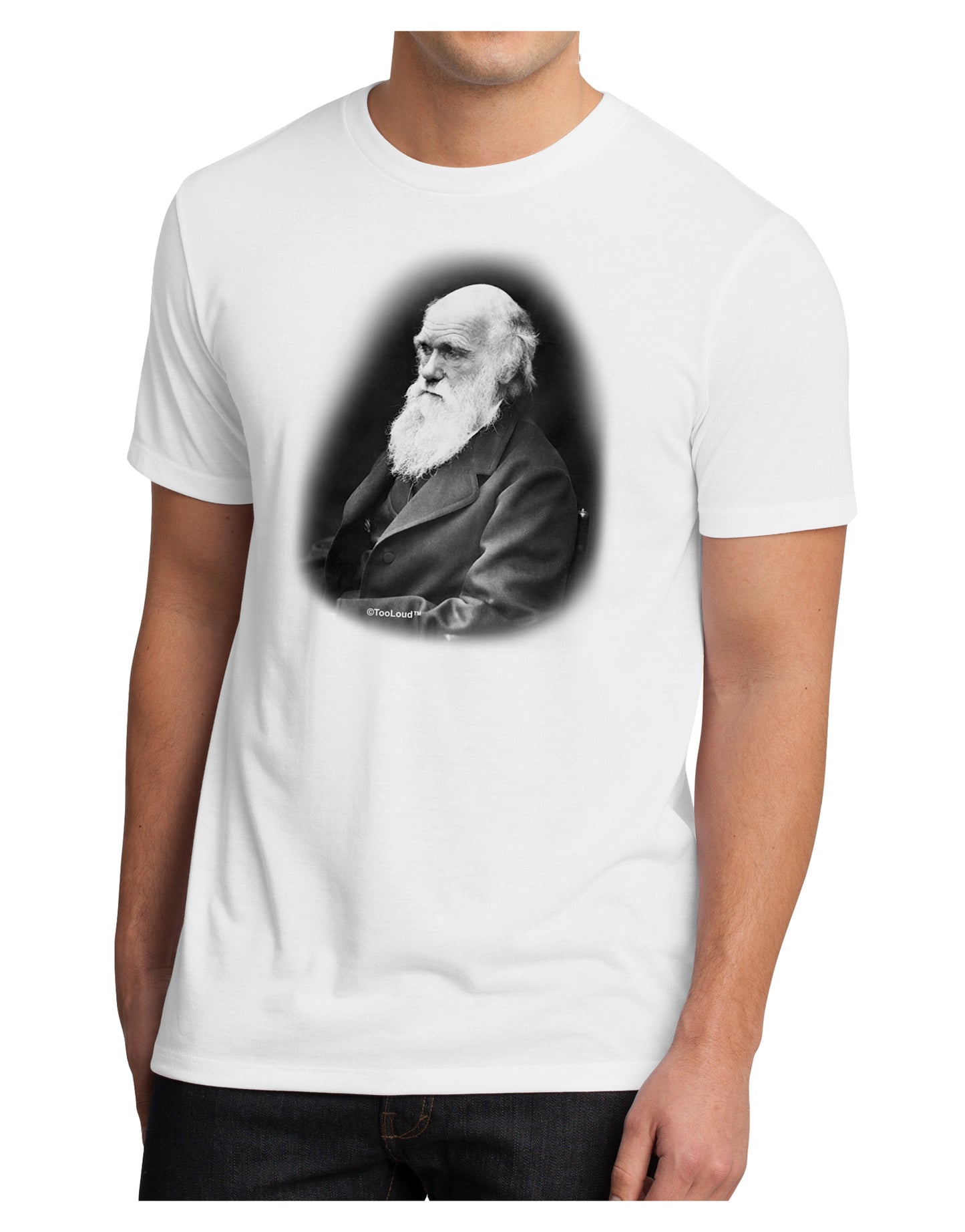 Charles Darwin Black and White Men's Sublimate Tee by TooLoud-TooLoud-White-Small-Davson Sales