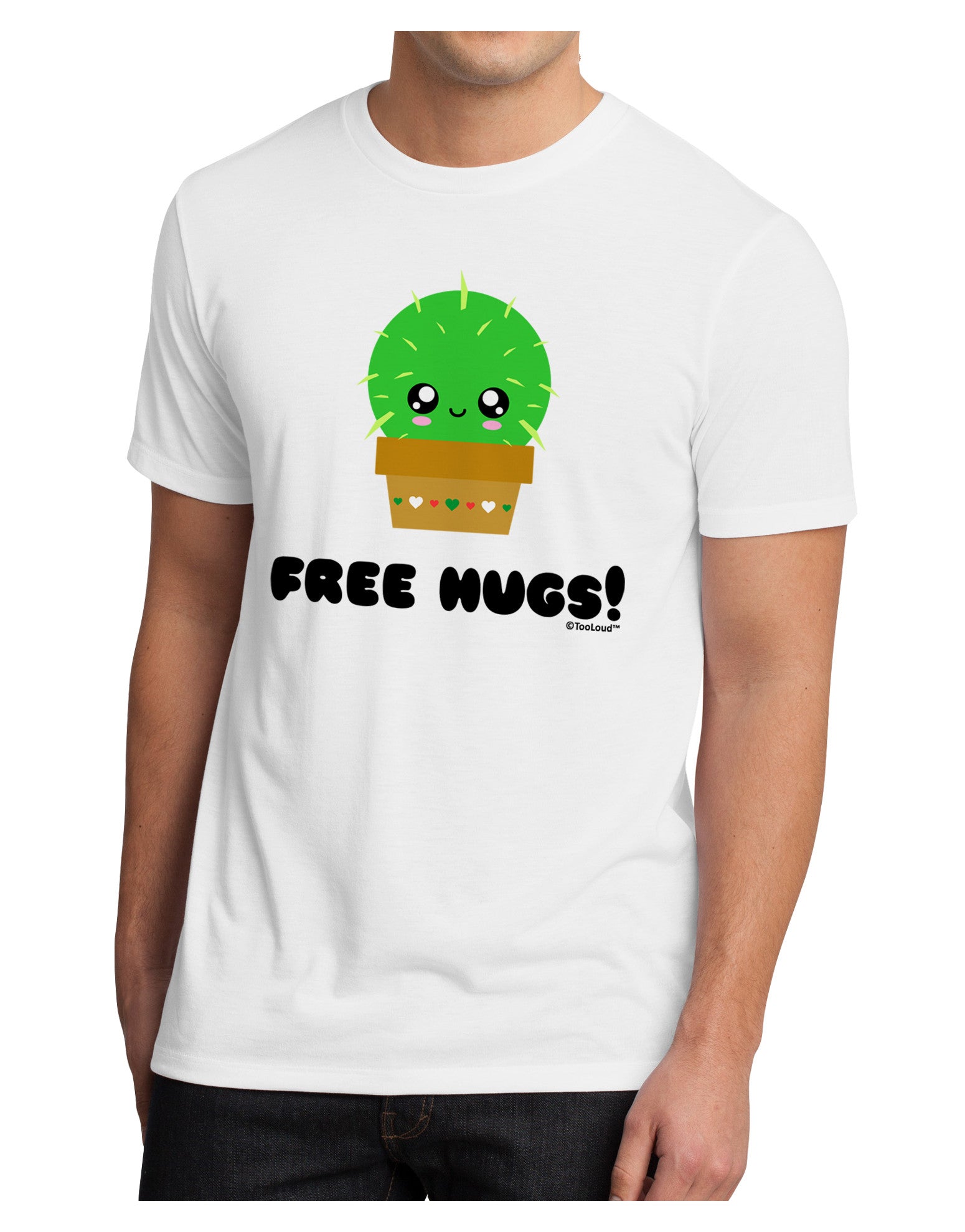Cute Cactus - Free Hugs Men's Sublimate Tee-TooLoud-White-Small-Davson Sales