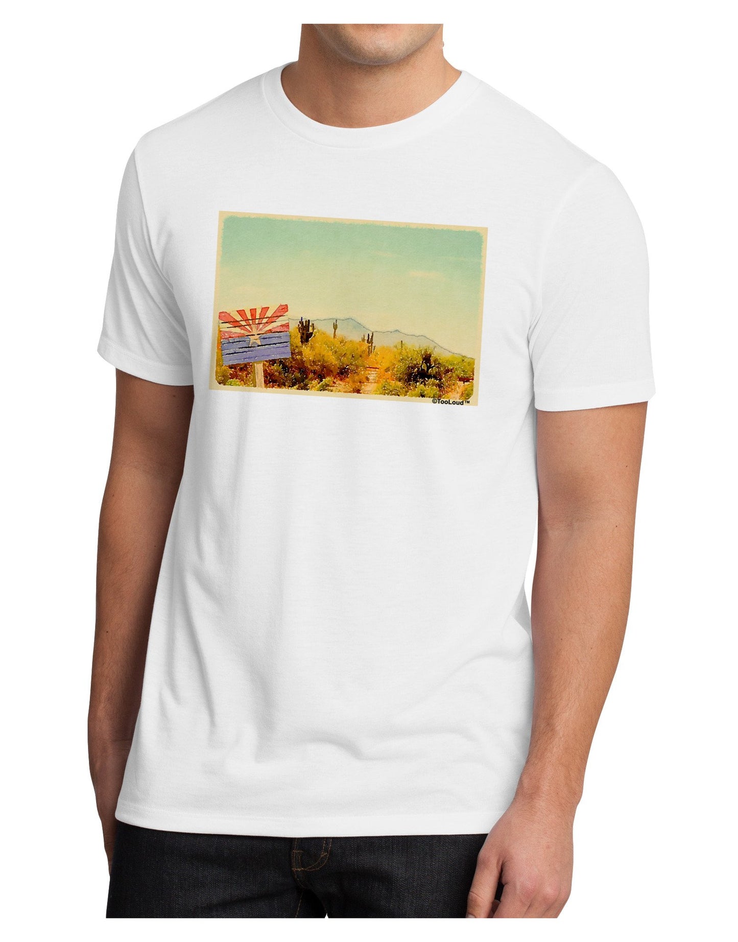 Arizona Scene Watercolor Men's Sublimate Tee-TooLoud-White-2XL-Davson Sales