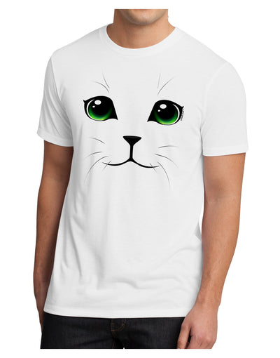 Green-Eyed Cute Cat Face Men's Sublimate Tee-TooLoud-White-Small-Davson Sales