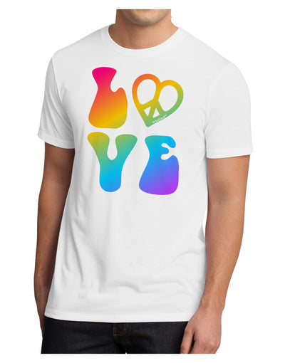 Peace and Love - Peace Heart Love Men's Sublimate Tee-TooLoud-White-Small-Davson Sales