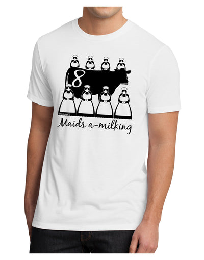 Eight Maids A Milking Text Men's Sublimate Tee-TooLoud-White-Small-Davson Sales