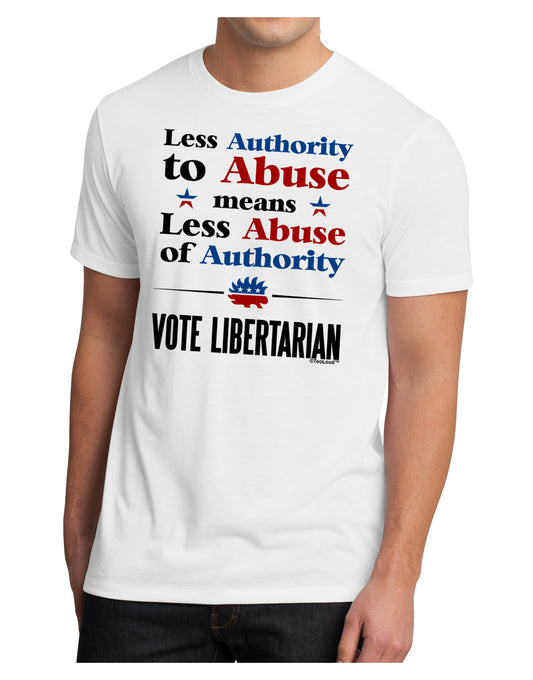 Libertarian Against Authority Abuse Men's Sublimate Tee-TooLoud-White-Small-Davson Sales