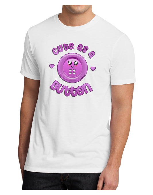 Cute As A Button Smiley Face Men's Sublimate Tee-TooLoud-White-Small-Davson Sales