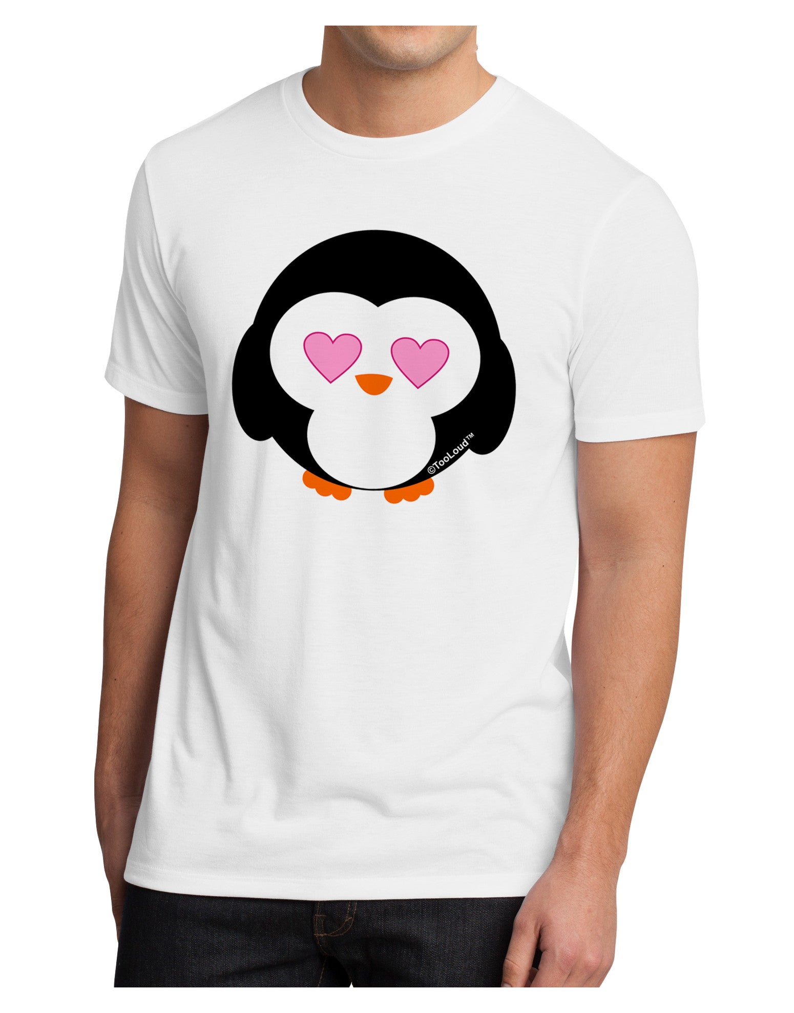Cute Penguin - Heart Eyes Men's Sublimate Tee by TooLoud-TooLoud-White-Small-Davson Sales