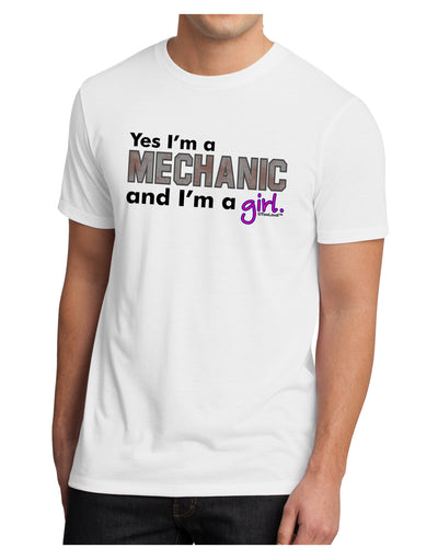 Yes I am a Mechanic Girl Men's Sublimate Tee-TooLoud-White-Small-Davson Sales