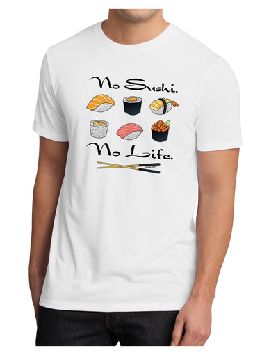 No Sushi No Life Men's Sublimate Tee-TooLoud-White-Small-Davson Sales