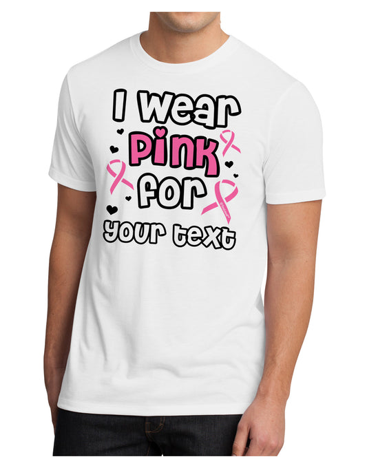 Personalized I Wear Pink for -Name- Breast Cancer Awareness Men's Sublimate Tee-TooLoud-White-Small-Davson Sales